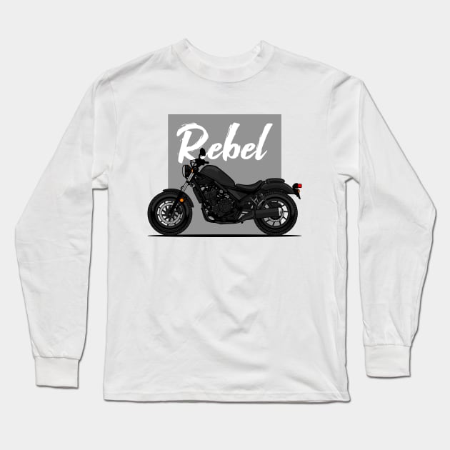 Black Rebel 500 Art Long Sleeve T-Shirt by GoldenTuners